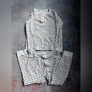 Roller Rabbit White Pajama Set with Multicolor Heart Print